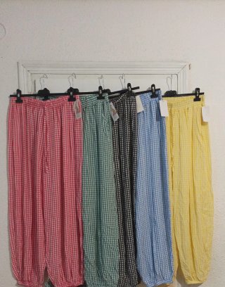 Pantalón globo vichy talla única