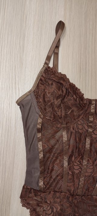 Body Lencero de Encaje Chocolate - Nuevo - Tall