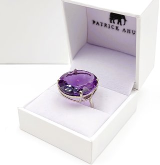 Anillo Plata Amatista Natural Grande