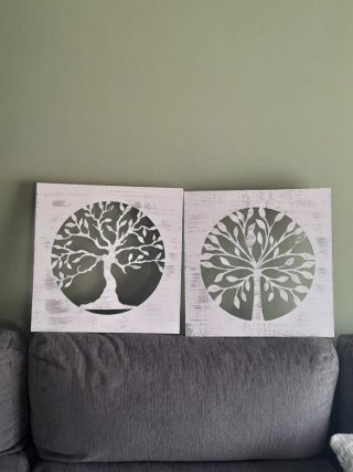Cuadros Árbol de la Vida Madera Blanco
