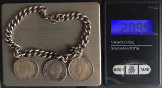 Pulsera Plata Ley Monedas + Regalo