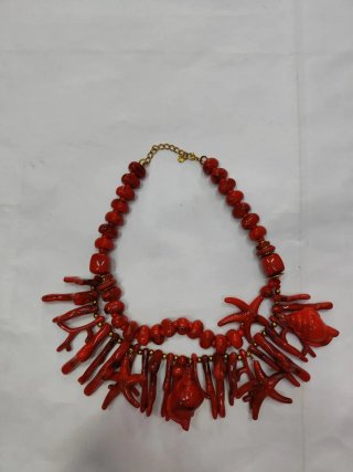 Collana corallo e stelle marine rossa