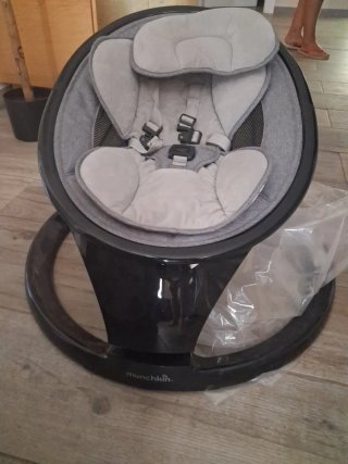 Mecedora para bebé gris/negro