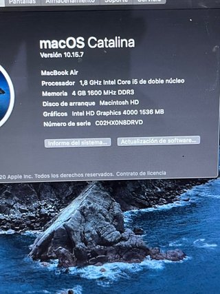 MacBook Air Plata macOS Catalina