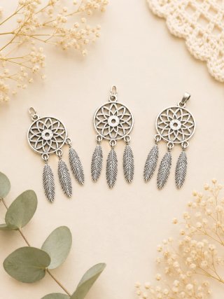 Colgantes atrapasueños con plumas (3 uds)