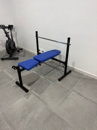 Banco de musculación plegable azul