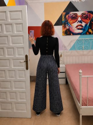 Pantalón SHEIN cuadros ancho Talla M