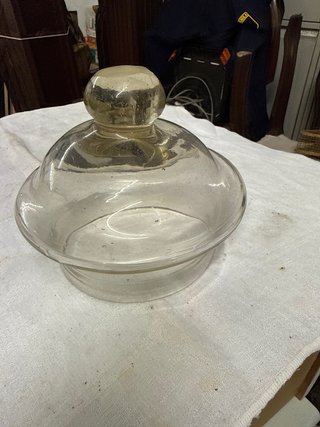 Frasco de vidrio soplado con tapa