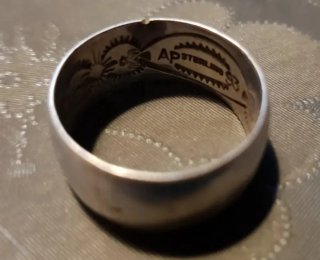 Antiguo anillo de plata. Grabado Ap Sterling 93