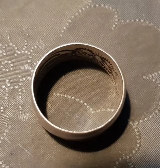Antiguo anillo de plata. Grabado Ap Sterling 93