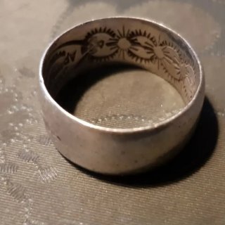 Antiguo anillo de plata. Grabado Ap Sterling 93