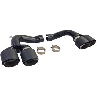 COLAS DE ESCAPE DOBLES CARDONO+ MARCO DE MOLDURA NEGRO BRILLANTE BMW X6 E71 08-14