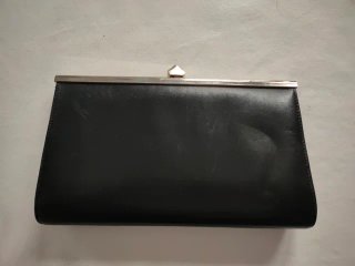 Lote 3 Bolsos y Cartera Piel Negra Vintage