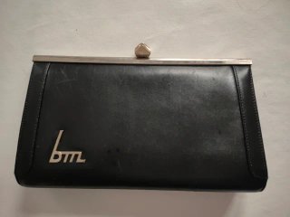 Lote 3 Bolsos y Cartera Piel Negra Vintage