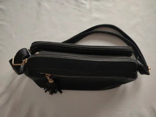 Lote 3 Bolsos y Cartera Piel Negra Vintage
