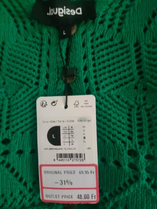 Top crochet verde Desigual