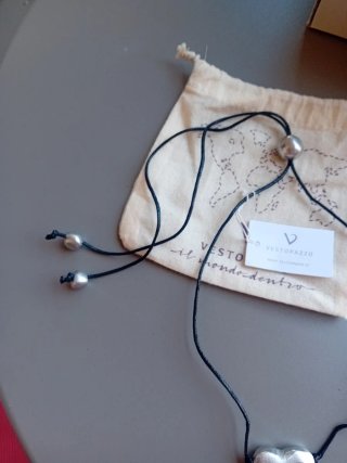 Collana Vestopazzo cuore acciaio riciclato