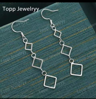 Pendientes Plata Ley 925 Rombo