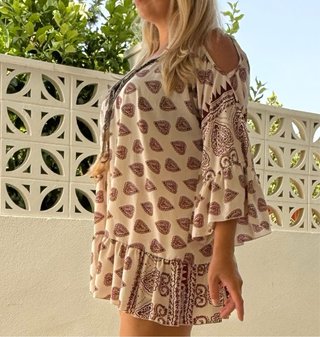 Túnica Boho-Chic Estampada Talla L