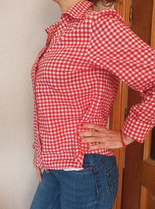 Blusa cuadros VICHY roja y blanca