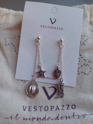 Orecchini Vestopazzo cowgirl argento