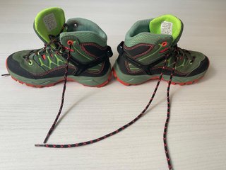 Botas senderismo Salewa niño verde/naranja