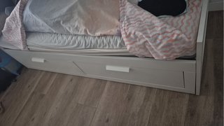 Cama Ikea Brimnes Blanca con Cajones