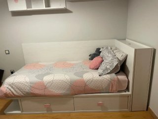 Cama juvenil madera blanca