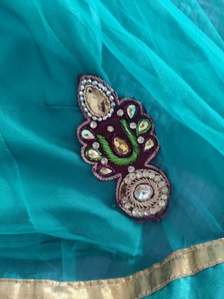 Vestido Bollywood Azul y Dorado
