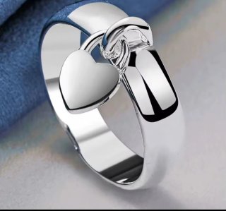 Anillo Plata Ley 925 Corazón