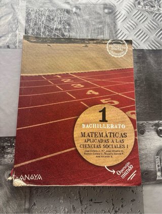 Libro de matemáticas primero de bachillerato ANAYA