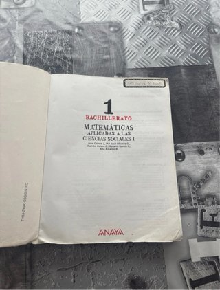 Libro de matemáticas primero de bachillerato ANAYA
