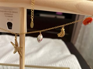 Collar acero con colgantes de sandía, estrella
