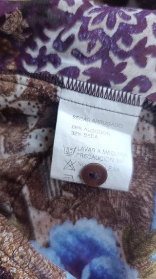 Camisa Paz Torres Seda Algodón Talla M