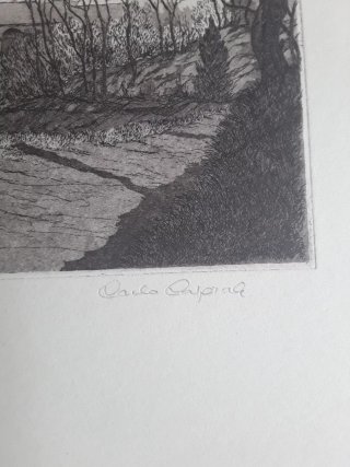 Acquaforte Carletto Ospitali su carta originale