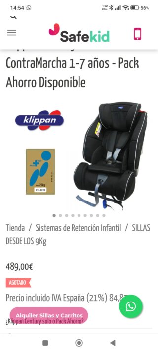 Klippan Century Silla Coche Bebé 9-25kg