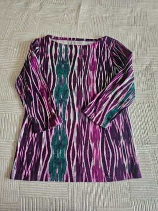 Camiseta manga pirata morada