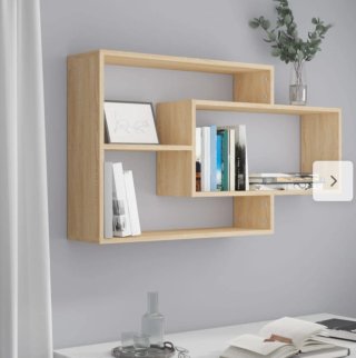 Estantería de pared de madera contrachapada