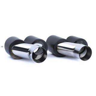 COLAS ESCAPE SALIDA DOBLE UNIVERSAL ACERO INOX NEGRO MATE