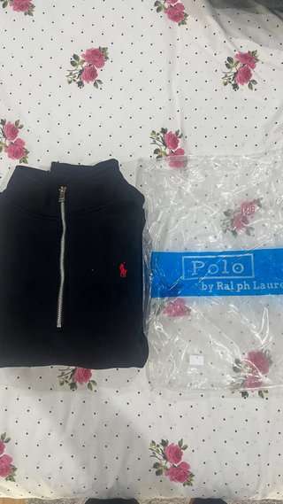Sudadera Polo Ralph Lauren Negra Media Cremallera