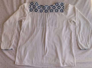 Blusa Cayetana Bordada Azul Talla Única