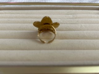 Anillo Flor Leopardo Ajustable Acero