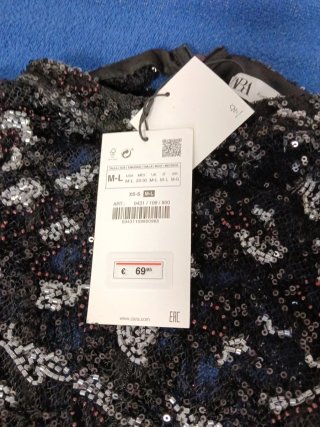 Vestido fiesta Zara lentejuelas negro