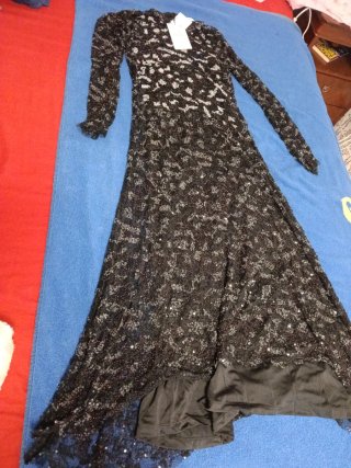Vestido fiesta Zara lentejuelas negro