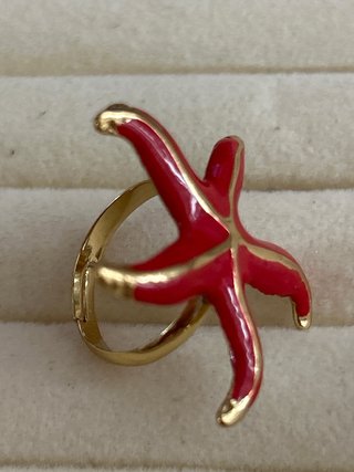 Anillo Estrella de Mar Roja Ajustable