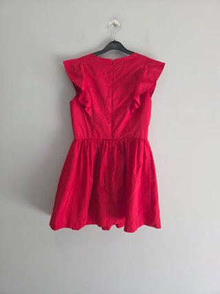 Vestido Zara Rojo Volante Talla M
