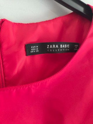 Vestido Zara Rojo Volante Talla M