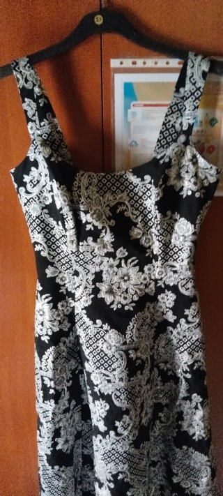 Vestido fiesta negro bordado T.38