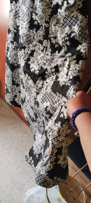Vestido fiesta negro bordado T.38