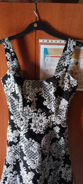 Vestido fiesta negro bordado T.38